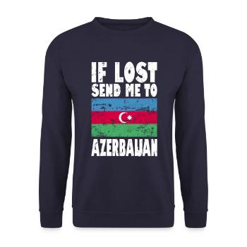 Azerbaijan Flag Saying - Unisex Sweatshirt - navy - Front - Alina (178cm) & Michal (187cm)