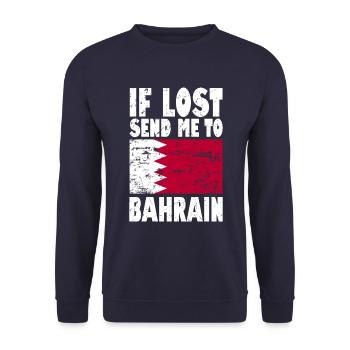 Bahrain Flag Saying - Unisex Sweatshirt - navy - Front - Alina (178cm) & Michal (187cm)