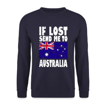 Australia Flag Saying - Unisex Sweatshirt - navy - Front - Alina (178cm) & Michal (187cm)