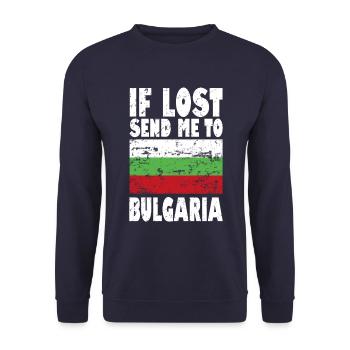 Bulgarien Flagge Spruch - Unisex Pullover - Navy - Vorne - Alina (178cm) & Michal (187cm)
