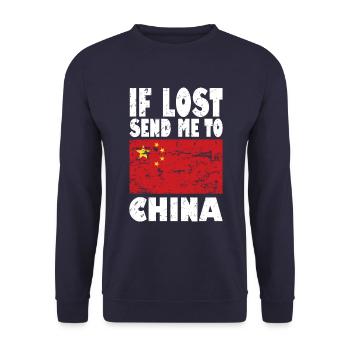Drapeau chinois - Sweat-shirt Unisexe - marine - Devant - Alina (178cm) & Michal (187cm)
