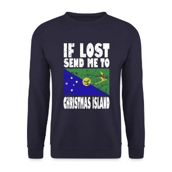 Christmas Island Flag Saying - Unisex Sweatshirt - navy - Front - Alina (178cm) & Michal (187cm)