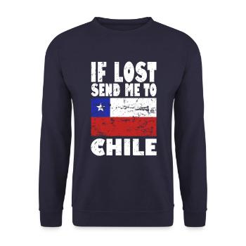 Chile Flagge Spruch - Unisex Pullover - Navy - Vorne - Alina (178cm) & Michal (187cm)