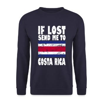 Costa Rica Flag Saying - Unisex Sweatshirt - navy - Front - Alina (178cm) & Michal (187cm)
