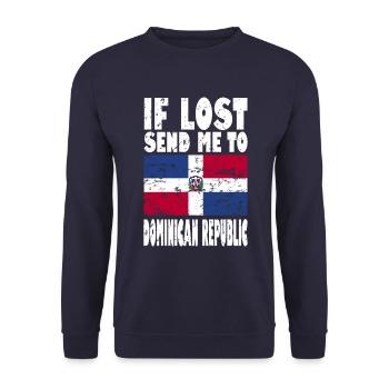 Drapeau de la République dominicaine - Sweat-shirt Unisexe - marine - Devant - Alina (178cm) & Michal (187cm)