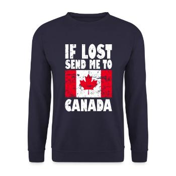 Kanada Flagge Spruch - Unisex Pullover - Navy - Vorne - Alina (178cm) & Michal (187cm)