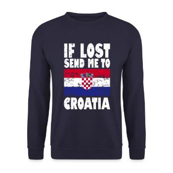 Croatia Flag Saying - Unisex Sweatshirt - navy - Front - Alina (178cm) & Michal (187cm)