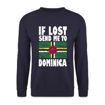 Dominica Flagge Spruch - Unisex Pullover - Navy - Vorne - Alina (178cm) & Michal (187cm)
