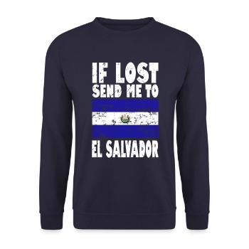 El Salvador Flag Slogan - Unisex Sweatshirt - navy - Front - Alina (178cm) & Michal (187cm)
