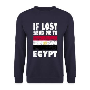 Egypt Flag Saying - Unisex Sweatshirt - navy - Front - Alina (178cm) & Michal (187cm)