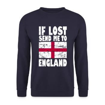 England Flag Saying - Unisex Sweatshirt - navy - Front - Alina (178cm) & Michal (187cm)