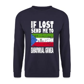 Equatorial Guinea Flag Saying - Unisex Sweatshirt - navy - Front - Alina (178cm) & Michal (187cm)