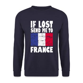 Slogan du drapeau de la France - Sweat-shirt Unisexe - marine - Devant - Alina (178cm) & Michal (187cm)