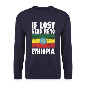 Drapeau de l’Éthiopie - Sweat-shirt Unisexe - marine - Devant - Alina (178cm) & Michal (187cm)