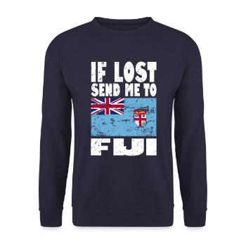 Fiji Flagge Spruch - Unisex Pullover - Navy - Vorne - Alina (178cm) & Michal (187cm)