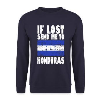Honduras Flag Saying - Unisex Sweatshirt - navy - Front - Alina (178cm) & Michal (187cm)