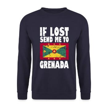 Grenada Flagge Spruch - Unisex Pullover - Navy - Vorne - Alina (178cm) & Michal (187cm)