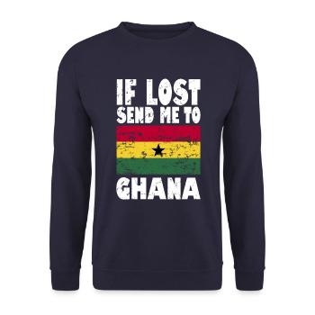 Ghana Flag Saying - Unisex Sweatshirt - navy - Front - Alina (178cm) & Michal (187cm)