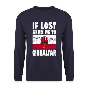 Gibraltar Flagge Spruch - Unisex Pullover - Navy - Vorne - Alina (178cm) & Michal (187cm)