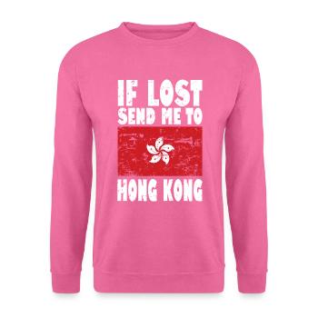 Hong Kong Flagge Spruch - Unisex Pullover - Pink - Vorne