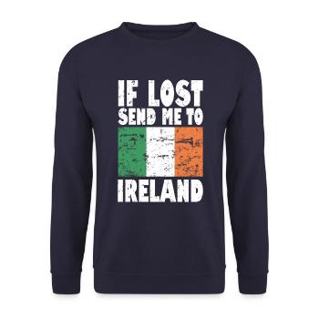 Ireland Flag Saying - Unisex Sweatshirt - navy - Front - Alina (178cm) & Michal (187cm)