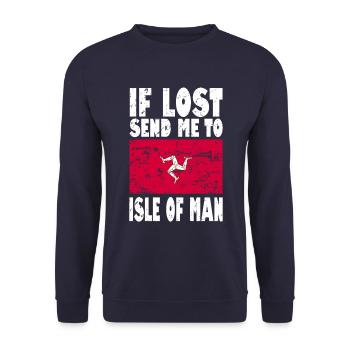 Drapeau de l’île de Man disant - Sweat-shirt Unisexe - marine - Devant - Alina (178cm) & Michal (187cm)