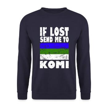 Komi Flag Saying - Unisex Sweatshirt - navy - Front - Alina (178cm) & Michal (187cm)