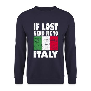 Italy Flag Saying - Unisex Sweatshirt - navy - Front - Alina (178cm) & Michal (187cm)