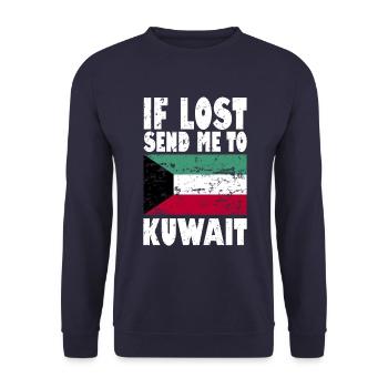 Kuwait Flagge Spruch - Unisex Pullover - Navy - Vorne - Alina (178cm) & Michal (187cm)