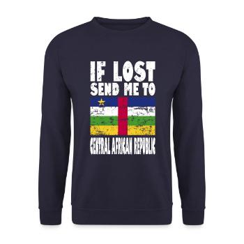Zentralafrikanische Republik Flagge Spruch - Unisex Pullover - Navy - Vorne - Alina (178cm) & Michal (187cm)