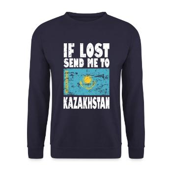 Drapeau du Kazakhstan - Sweat-shirt Unisexe - marine - Devant - Alina (178cm) & Michal (187cm)