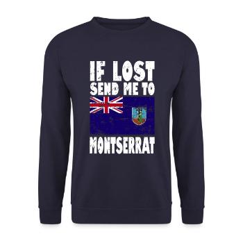 Montserrat Flag Saying - Unisex Sweatshirt - navy - Front - Alina (178cm) & Michal (187cm)