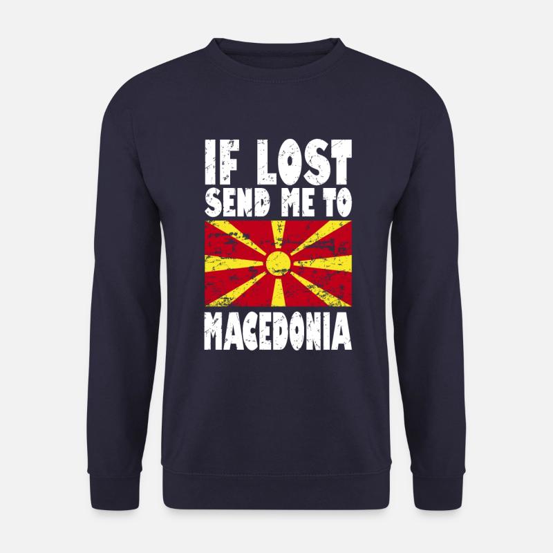 Macedonia Flag Slogan - Unisex Sweatshirt - navy