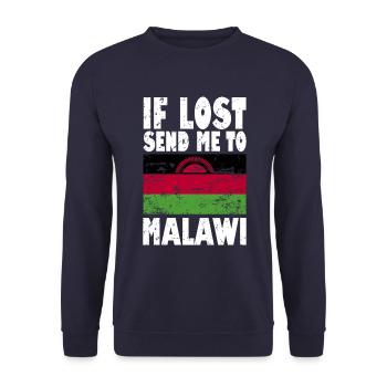 Malawi Flag Saying - Unisex Sweatshirt - navy - Front - Alina (178cm) & Michal (187cm)