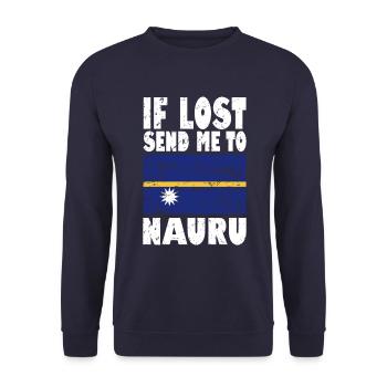 Nauru Flag Saying - Unisex Sweatshirt - navy - Front - Alina (178cm) & Michal (187cm)