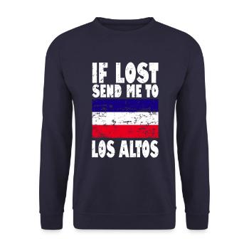 Los Altos Flag Saying - Unisex Sweatshirt - navy - Front - Alina (178cm) & Michal (187cm)
