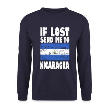 Nicaragua Flagge Spruch - Unisex Pullover - Navy - Vorne - Alina (178cm) & Michal (187cm)