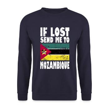 Mozambique Flag Saying - Unisex Sweatshirt - navy - Front - Alina (178cm) & Michal (187cm)
