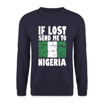 Nigeria Flag Saying - Unisex Sweatshirt - navy - Front - Alina (178cm) & Michal (187cm)