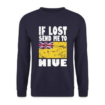 Dicton du drapeau de Niue - Sweat-shirt Unisexe - marine - Devant - Alina (178cm) & Michal (187cm)