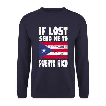 PUERTO RICO Drapeau Disant - Sweat-shirt Unisexe - marine - Devant - Alina (178cm) & Michal (187cm)