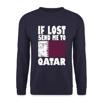 Slogan du drapeau du Qatar - Sweat-shirt Unisexe - marine - Devant - Alina (178cm) & Michal (187cm)
