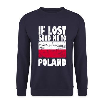 Poland Flag Slogan - Unisex Sweatshirt - navy - Front - Alina (178cm) & Michal (187cm)