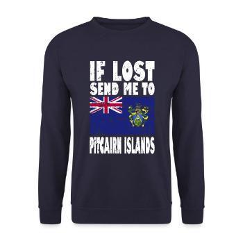 Pitcairninseln Flagge Spruch - Unisex Pullover - Navy - Vorne - Alina (178cm) & Michal (187cm)