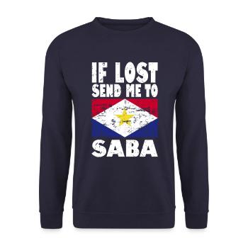 Saba Flag Saying - Unisex Sweatshirt - navy - Front - Alina (178cm) & Michal (187cm)
