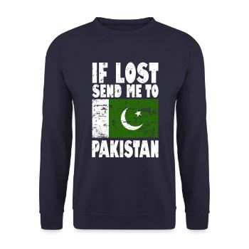Pakistan Flag Saying - Unisex Sweatshirt - navy - Front - Alina (178cm) & Michal (187cm)