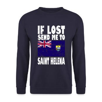 Saint Helena Flag Saying - Unisex Sweatshirt - navy - Front - Alina (178cm) & Michal (187cm)