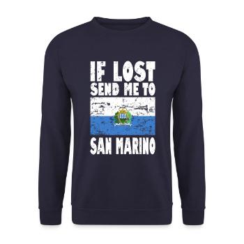 San Marino Flagge Spruch - Unisex Pullover - Navy - Vorne - Alina (178cm) & Michal (187cm)