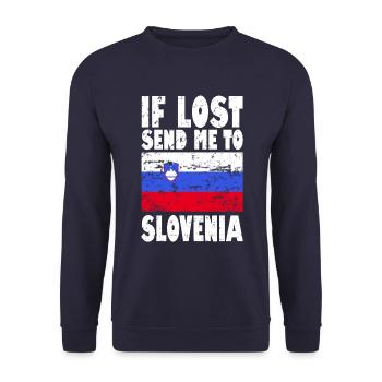 Slovenia Flag Saying - Unisex Sweatshirt - navy - Front - Alina (178cm) & Michal (187cm)