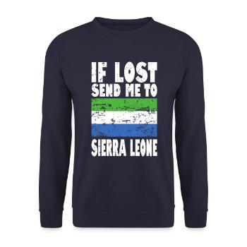 Sierra Leone Flag Saying - Unisex Sweatshirt - navy - Front - Alina (178cm) & Michal (187cm)